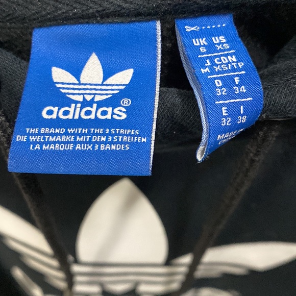 Adidas Originals Trefoil Black & White Hoodie Sweatshirt - Picture 5 of 5